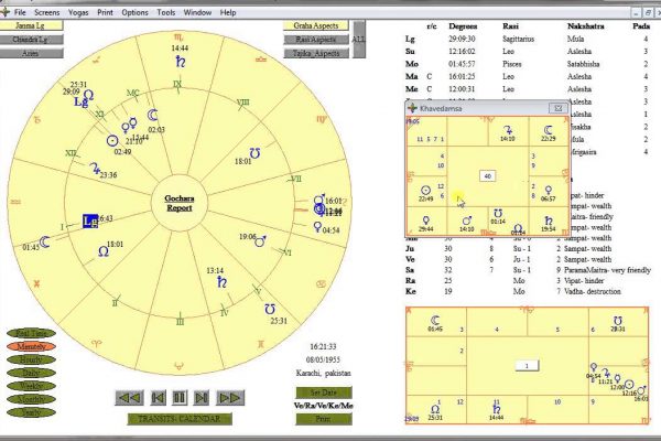 An Astrological Vedic Birth Chart with Zodiac Signs