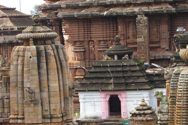 The shrines of Lingaraj temple